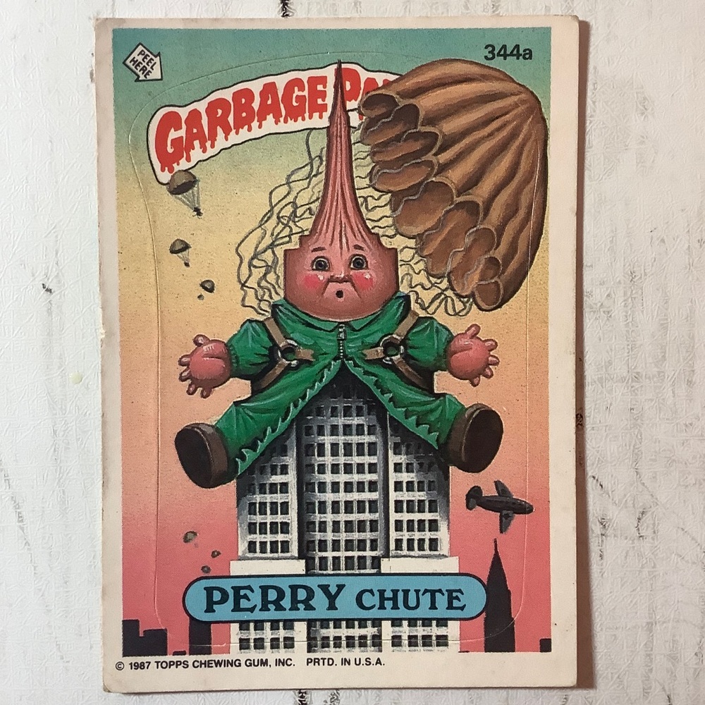 1987 Topps Garbage Pail Kids Series 9 #344a Perry Chute